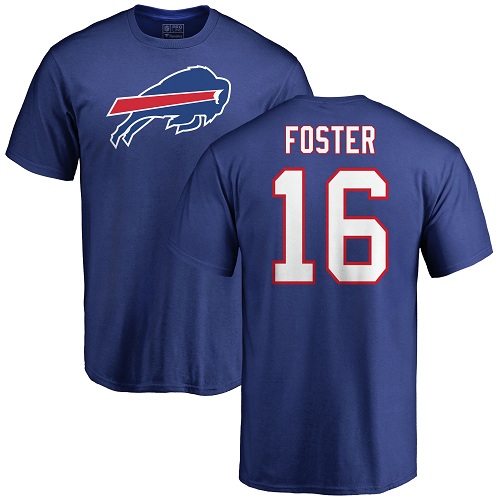 Men NFL Buffalo Bills #16 Robert Foster Royal Blue Name and Number Logo T Shirt->buffalo bills->NFL Jersey